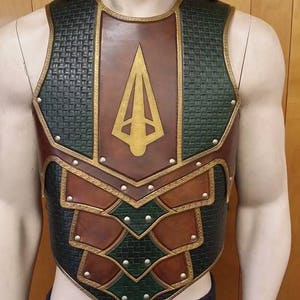 Leather Armor Ranger Chest & Back with Your Graphic Medieval archer arrow cuirass breastplate Cosplay armor LARP armor  Sentinel 2
