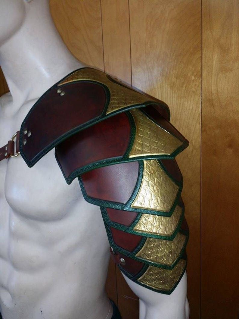 Leather Armor Ornate Sentinel 2 six piece segmented shoulder