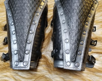 Plated Leather Bracers: Custom Medieval Armor Vambraces LARP Cosplay
