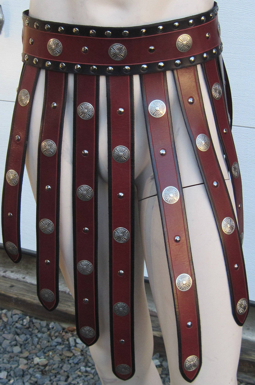 Leather Armor Deluxe Roman Gladiator War Skirt Free Shipping