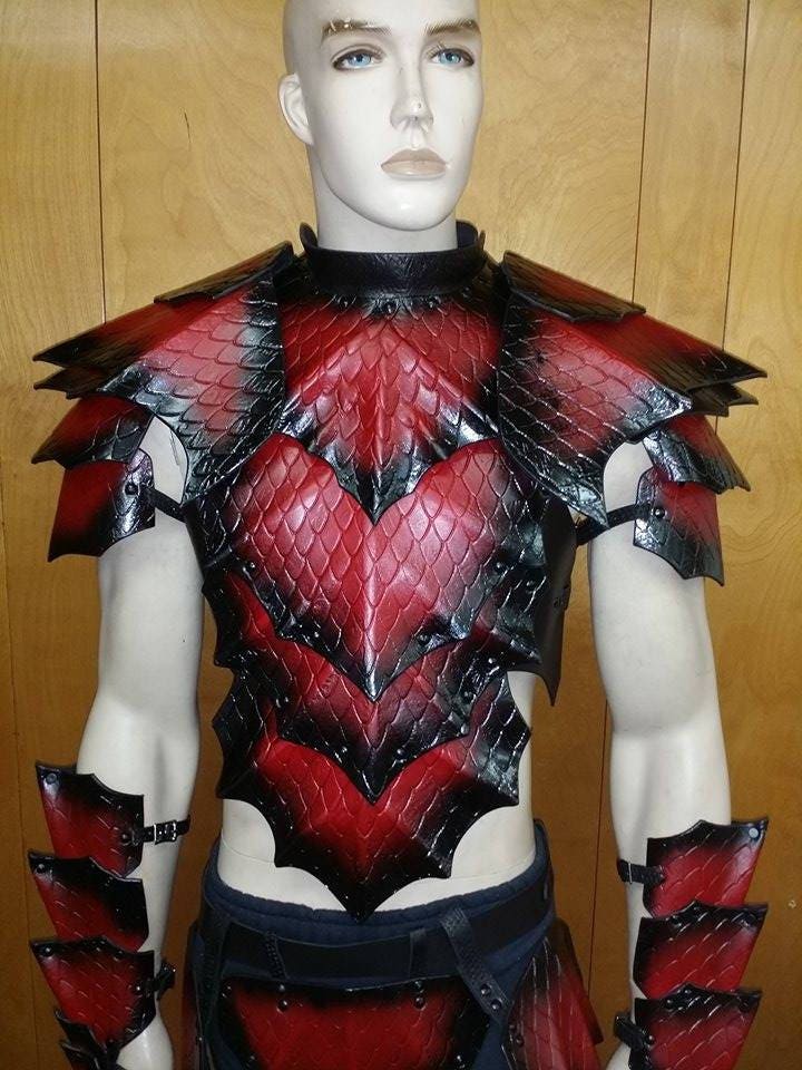 Dragon Scale Leather Armor Set: Custom Gothic LARP Cosplay Costume - Etsy