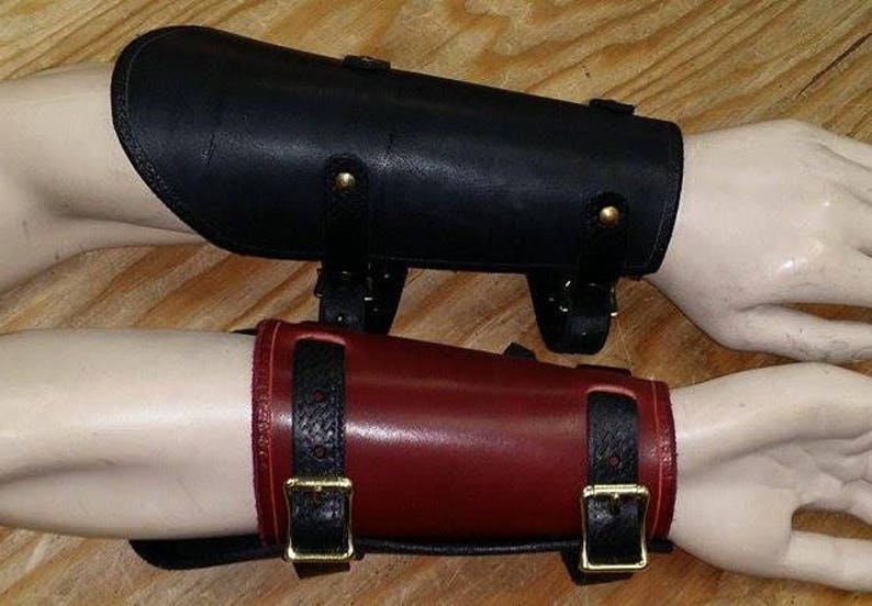 Leather Armor Full Wrap Leather Bracers cuffs
