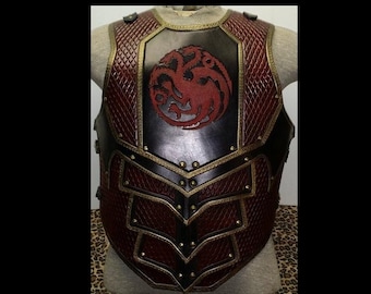 Dragon Scale Leather Armor Chest & Back: Custom Medieval Cuirass, Cosplay LARP