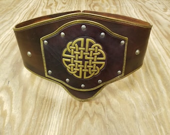 Leather Armor War Belt with Graphic