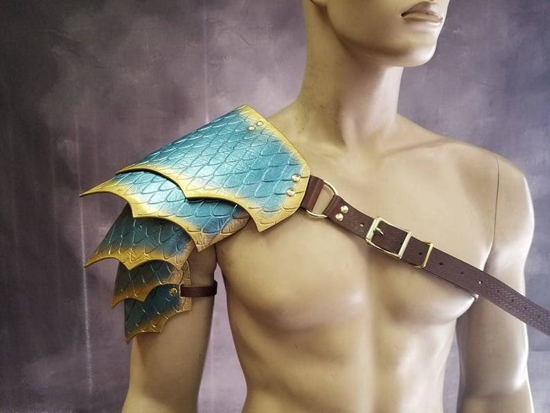 Dragon Scale Leather Spaulder: Custom LARP Cosplay Armor - Etsy