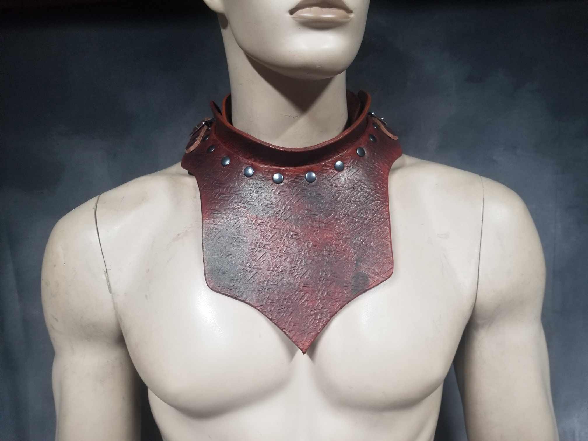Custom Leather Gorget: Gothic LARP Armor, Cosplay Neck Guard - Etsy