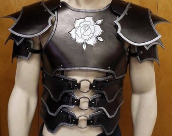 Leather Armor Dark Talon Chest Back & Shoulders with graphic