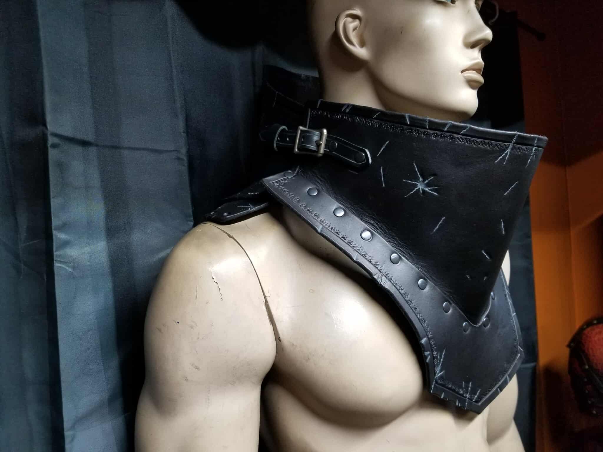 Leather Armor Tall Gorget: Gothic Custom Color LARP Neck Guard - Etsy ...
