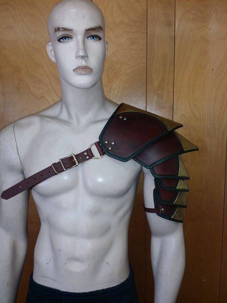 Leather Armor Ornate Sentinel 2 six piece segmented shoulder