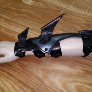 Spiked Leather Bracers Leather Armor LARP Armor Cosplay Armor Medieval armor Necromancer Bracers armour Barbarian Bracers leather vambrace