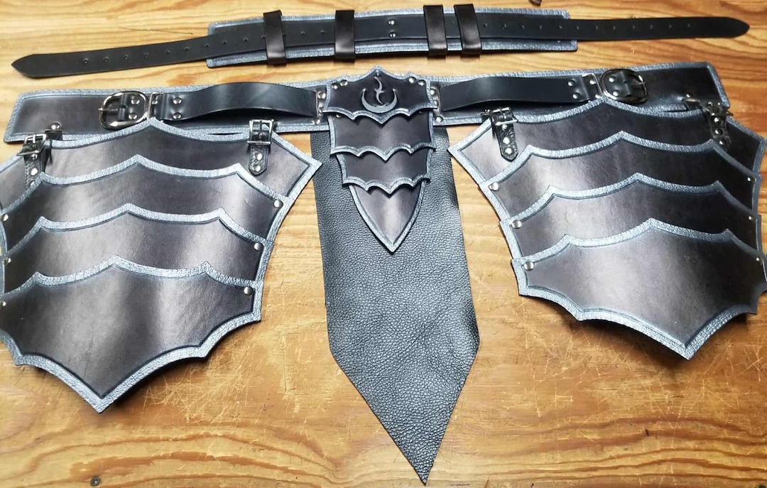 Leather Armor Belt With Tassets Fantasy, Cosplay, LARP Custom Made With ...