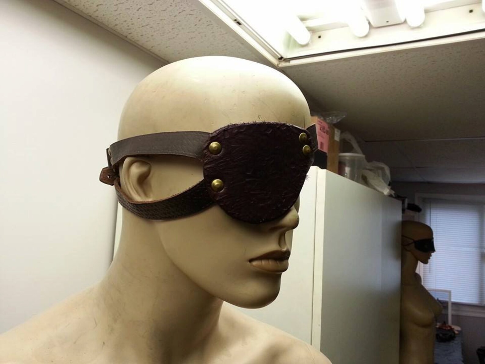 Double Strap Leather Eye Patch Etsy