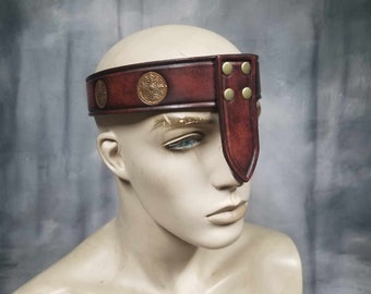Leather Armor Celtic Headband Conan Headband Barbarian Headband Viking Headband LARP SCA cosplay armour circlet diadem Headband with nasal