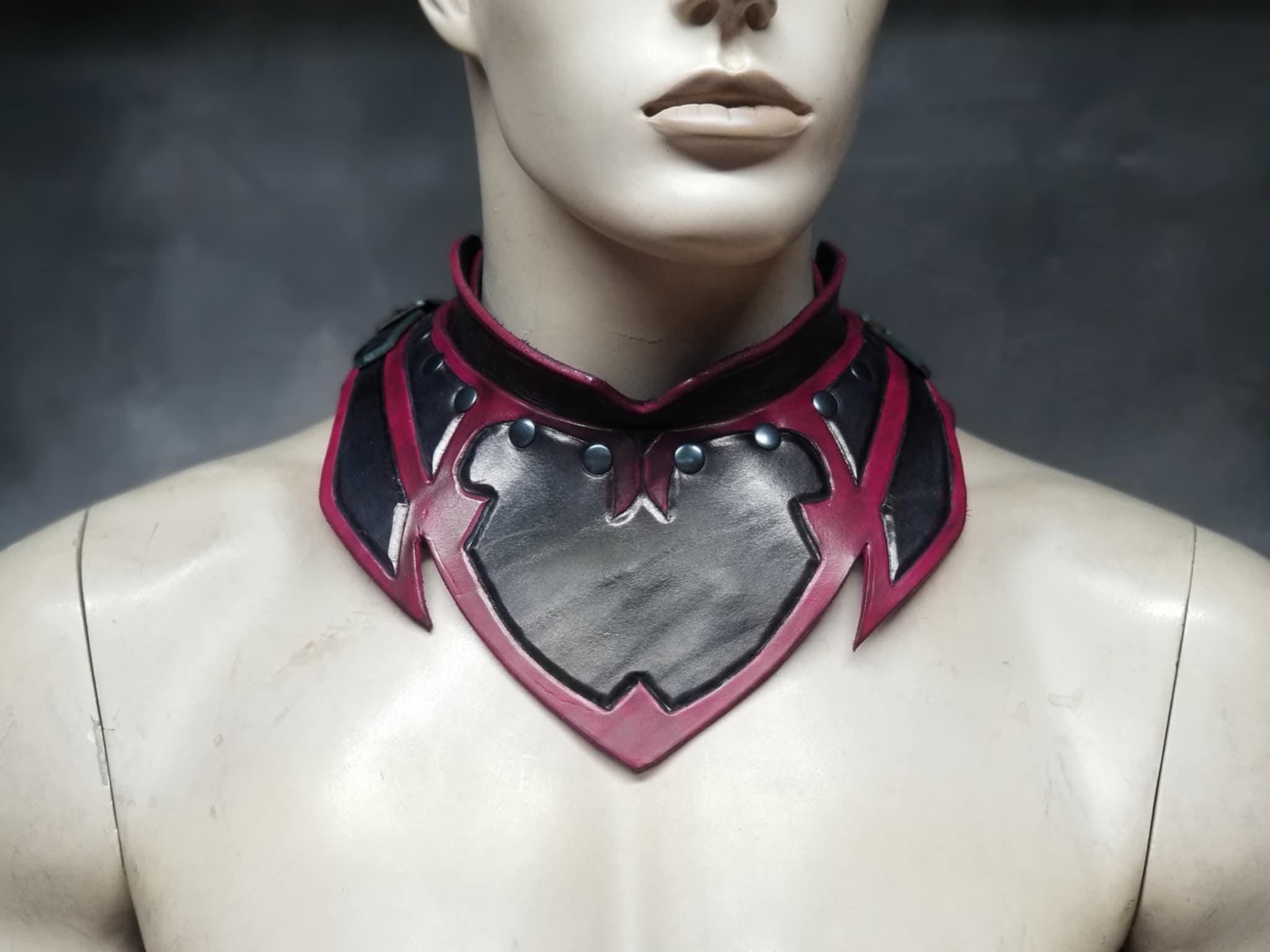 Leather Armor Gorget: Custom Color LARP Cosplay - Etsy