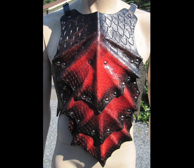 Custom Leather Armor Dragon Scale Chest & Back : LARP Cosplay Cuirass ...