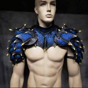 Leather Armor Dragon Scale Shoulders & Gorget: Custom LARP Cosplay ...