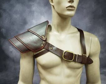 Leather Shoulder armor Gladiator Leather Armor spaulder leather pauldron LARP armor cosplay armor viking armor celtic armor leather armour