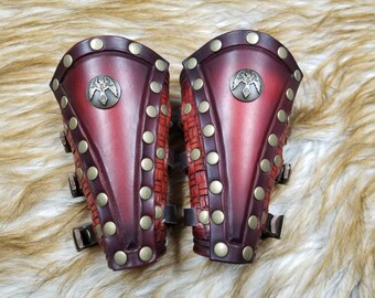 Custom Leather Bracers: Viking Celtic Armor, LARP Cosplay Vambraces