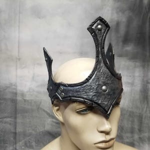 Leather Gothic Crown leather circlet diadem LARP crown cosplay crown celtic crown viking crown leather armor leather armour