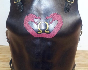 Leather Armor Molded chest back & shoulders with your graphic