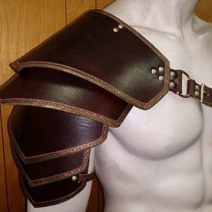 Leather Shoulder armor Leather Armor spaulder leather pauldron LARP armor cosplay armor viking armor celtic armor leather shoulder armour image 8