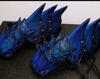 Dragon Scale Leather Gauntlets: Custom LARP Cosplay Armor - Etsy