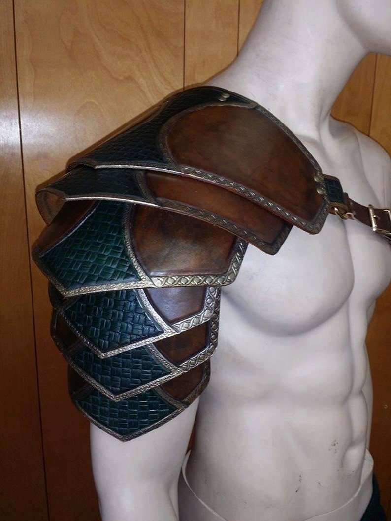 Leather Armor Ornate Sentinel 2 six piece segmented shoulder