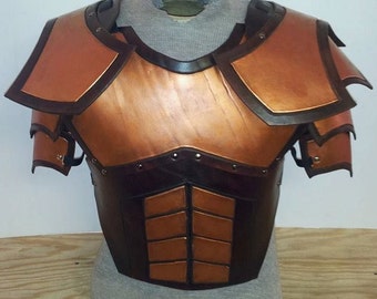 Leather Armor Chest Back & Shoulders Medieval cuirass breastplate Cosplay armor LARP armor Viking armor spaulder pauldron Juggernaut