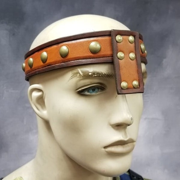 Leather Armor Barbarian Headband Conan Headband Celtic Headband Viking Headband LARP SCA cosplay armour circlet diadem