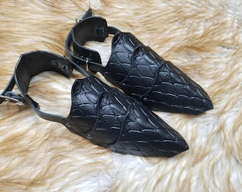 Leather Armor Dragon Scale Sabatons