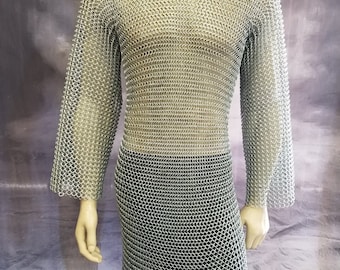 Chainmail shirt 18 gauge butted with riveted underarms chain mail shirt chainmail hauberk celtic armor viking armor medieval knight armor