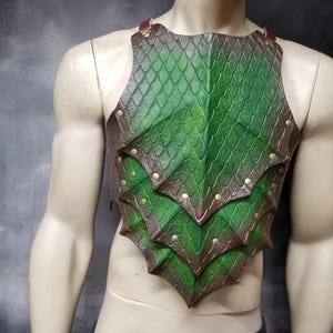 Dragon Scale Leather Armor Chest & Back: Custom Fit LARP Cosplay ...