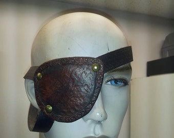 Double Strap Leather Eye Patch LARP eye patch cosplay eye patch leather armor leather armour leather eyepatch