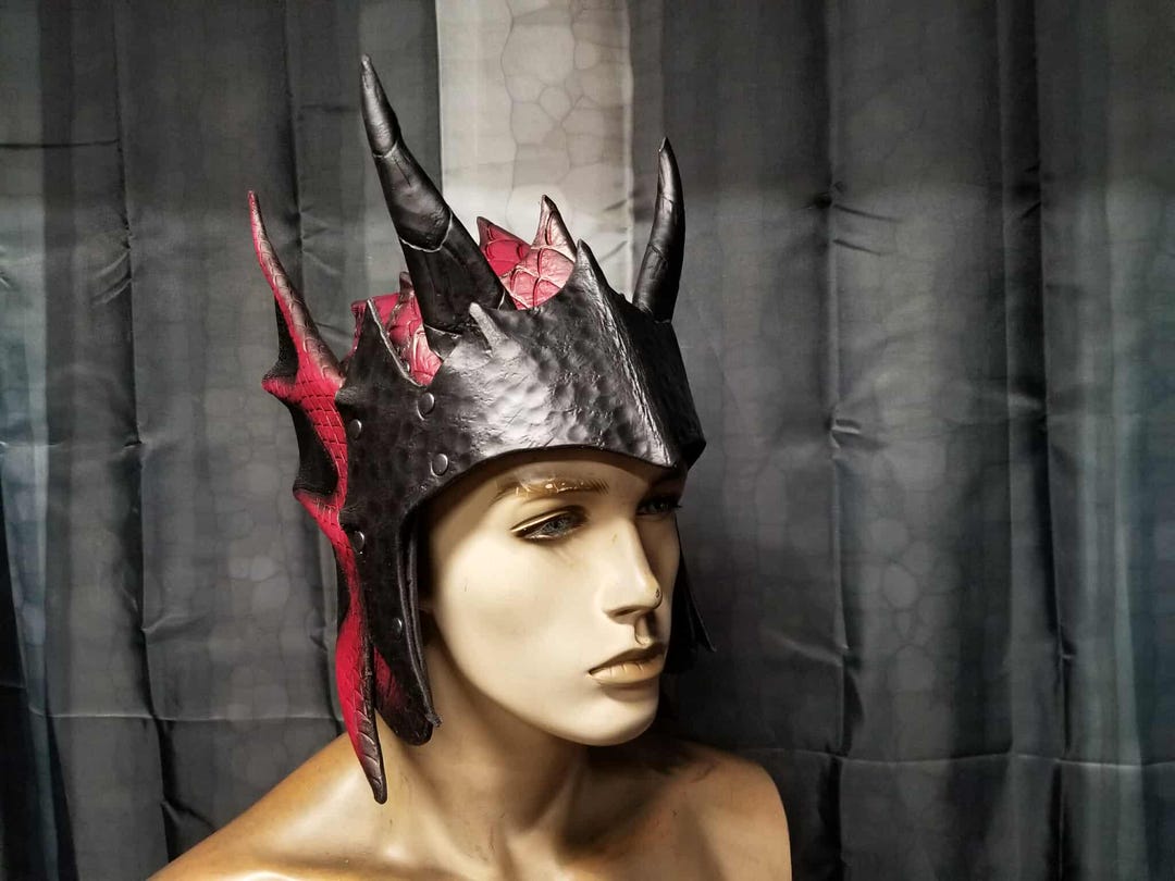 Custom Leather Dragon Scale Helmet: LARP Cosplay Armor - Etsy