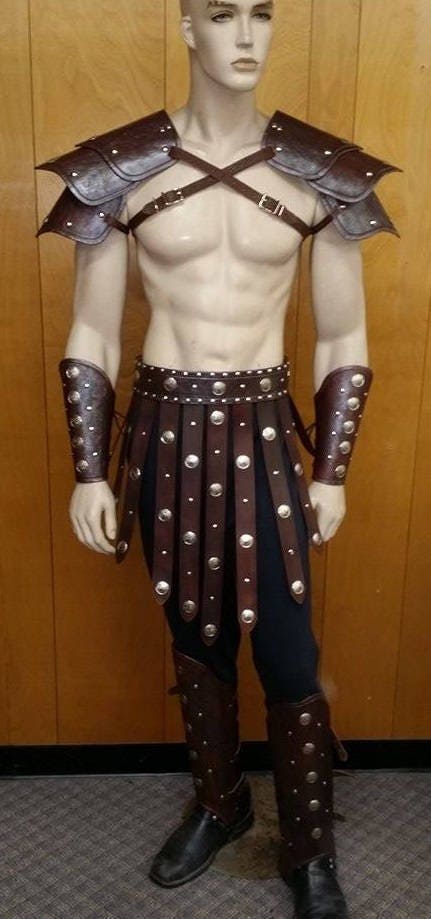 Vendel larp lederen body armour complete DIY door .. Kleding Gender-neutrale kleding volwassenen Pakken Spier 