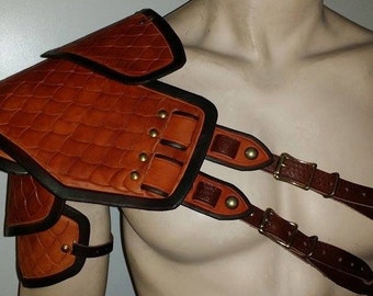 Leather Armor Dragon Scale Double Strap Shoulder