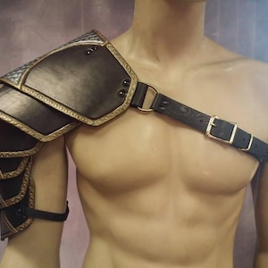 Leather Shoulder armor Leather Armor spaulder leather pauldron LARP armor cosplay armor viking armor celtic armor leather shoulder armour