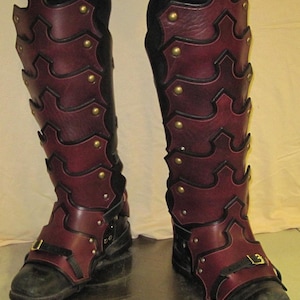 Leather Armor Gothic Plated Greaves & Sabotes image 1