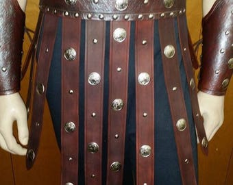 Leather Armor Roman Gladiator War Skirt