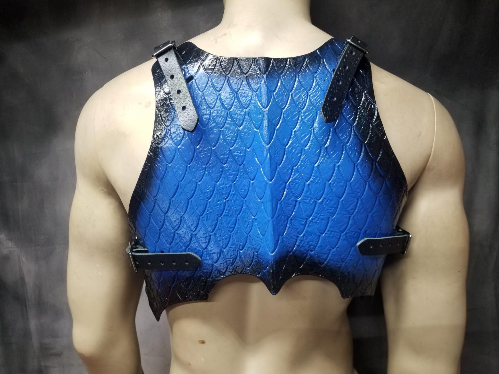 Scaled Chest Leather Armor Dragon Scale Chest Back & Shoulders: Custom LARP Cosplay ...