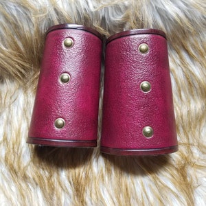 Studded Leather Cuffs leather armor Bracers Celtic cuff Viking cuff Viking armor LARP cosplay Roman Gladiator armor Medieval armour image 1