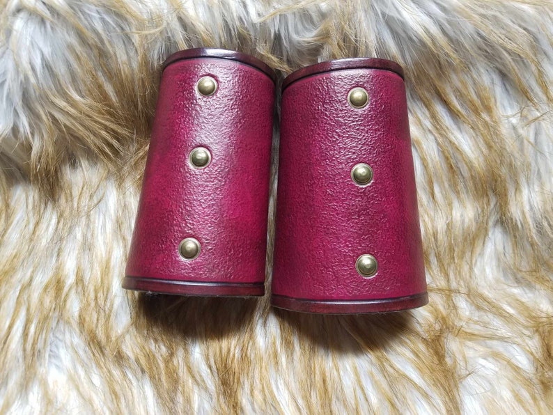 Studded Leather Cuffs leather armor Bracers Celtic cuff Viking cuff Viking armor LARP cosplay Roman Gladiator armor Medieval armour image 1