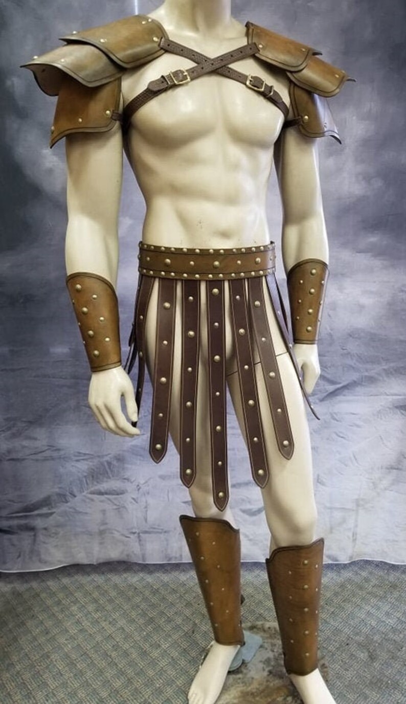 Leather Armor Gladiator Set Larp Cosplay Etsy