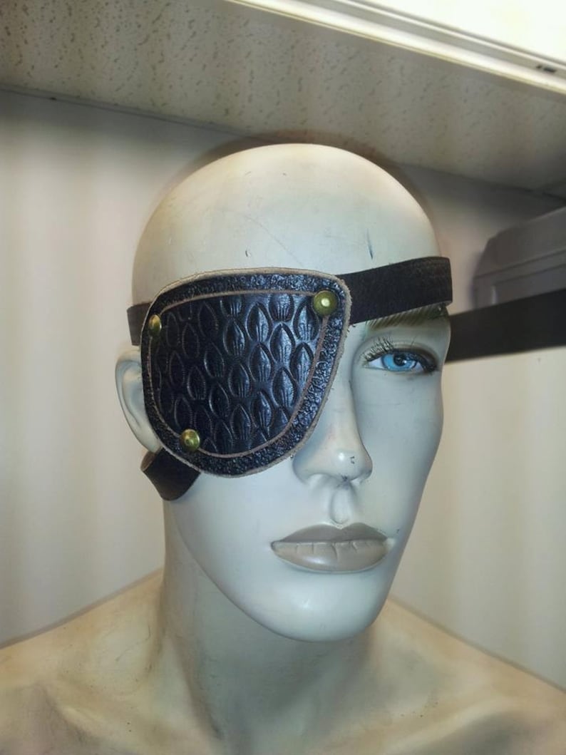 Deluxe Double Strap Leather Eye Patch Etsy