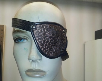 Double Strap Leather Eye Patch LARP eye patch cosplay eye patch leather armor leather armour leather eyepatch