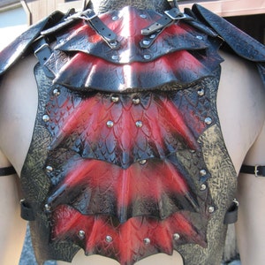 Leather Armor Dragon Scale Chest Back & Shoulders Dragonscale Armor ...