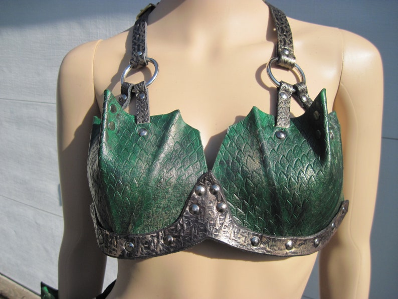 Leather Armor Dragon Scale Bikini Top Etsy