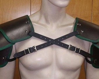 Leather Shoulder armor Leather Armor spaulder leather pauldron LARP armor cosplay armor viking armor celtic armor leather shoulder armour