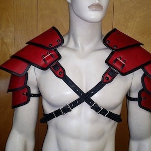 Leather Shoulder armor Leather Armor spaulder leather pauldron LARP armor cosplay armor viking armor celtic armor leather shoulder armour