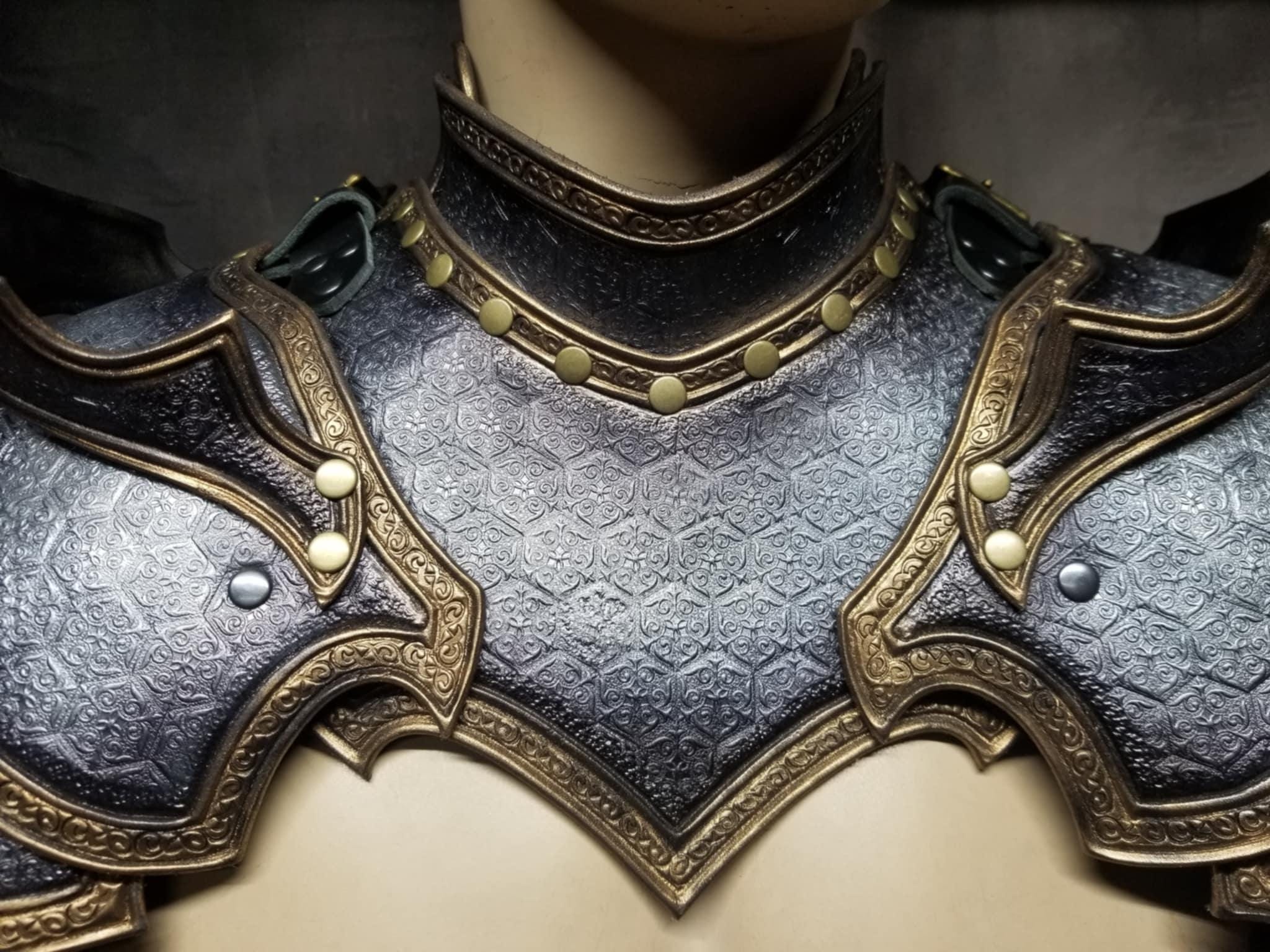 Custom Leather Armor Gorget With Shoulders: LARP Cosplay Armour - Etsy